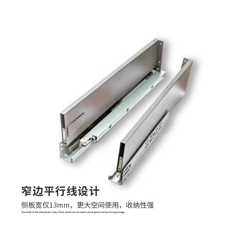 Furniture Hardware Soft Close Drawer Slides Telescopic Channel Kitchen Accessories Slim Tandem Box