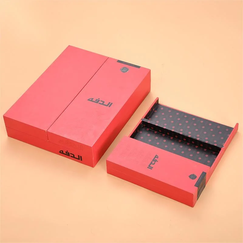 Custom Red Square Rigid Perfume Box Printing Branded Logo Double Open Door Cardboard Box for Candles