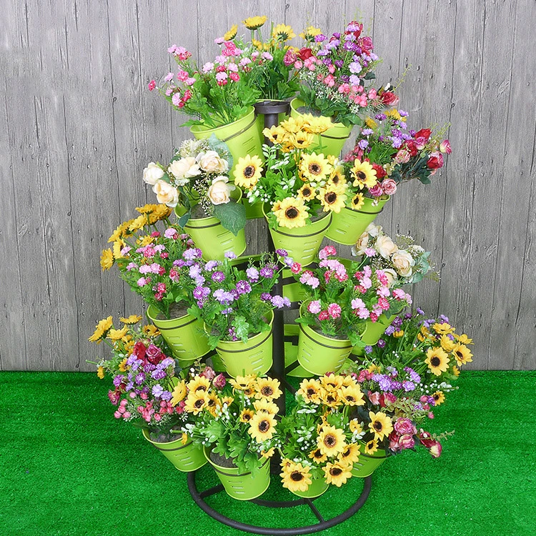 Round Three-Dimensional Multi-Layer Combination Flower Pot Stand Balcony Vegetable Pot Green Vegetable Artifact Large Capacity Planting Box