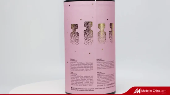 Luxuriöse, individuelle Design-Druckkartonverpackung, runde Blumenbox mit Bandgriff