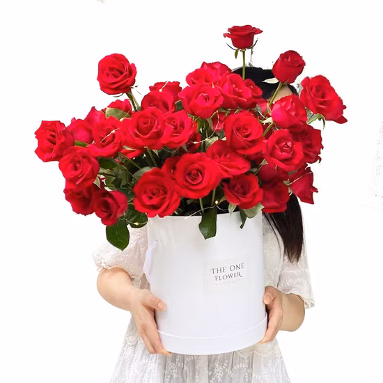 Maßgeschneiderte Rundrohr-Papier-Blumenzylinder-Verpackungsbox mit Samtaußenseite